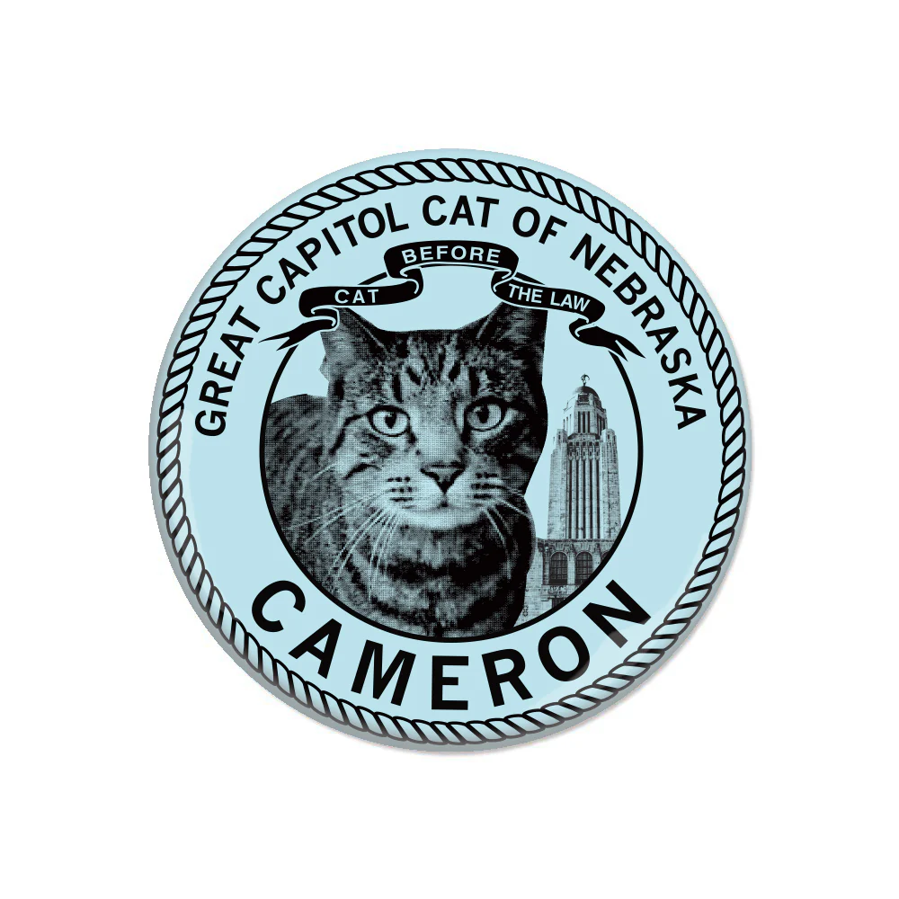 Cameron the Cat Circle Logo Button