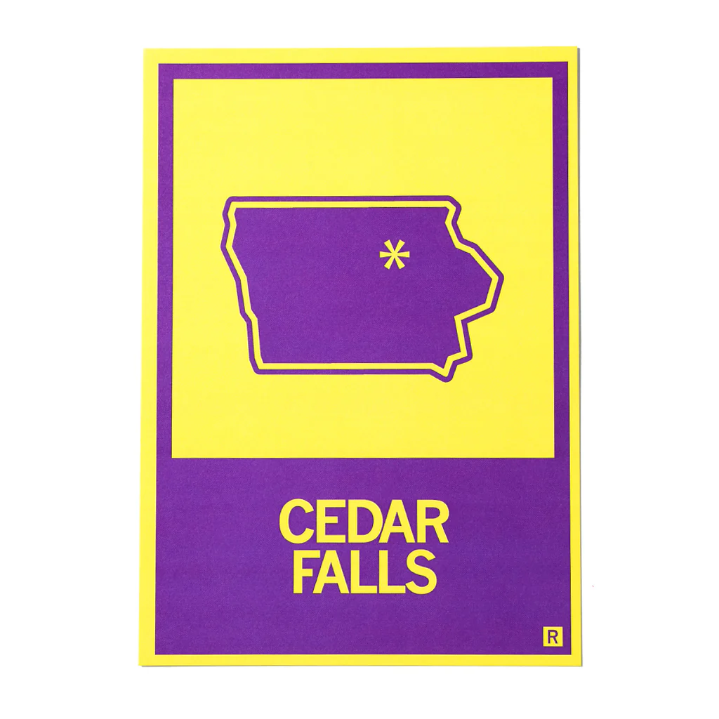 Cedar Falls, Iowa Outline Postcard