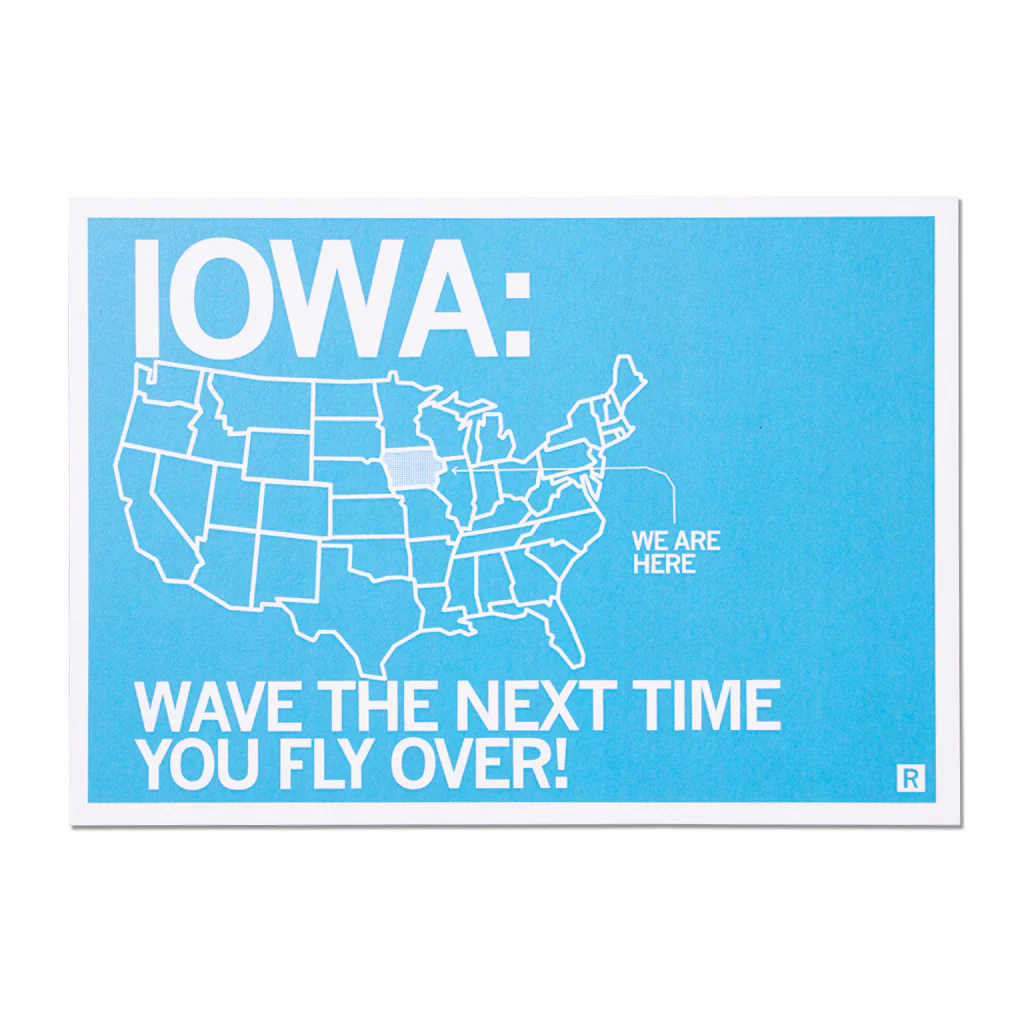 Iowa Fly Over Postcard