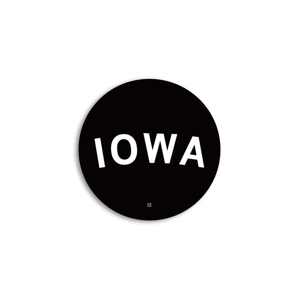 Iowa Curved Logo Mini Circle Sticker