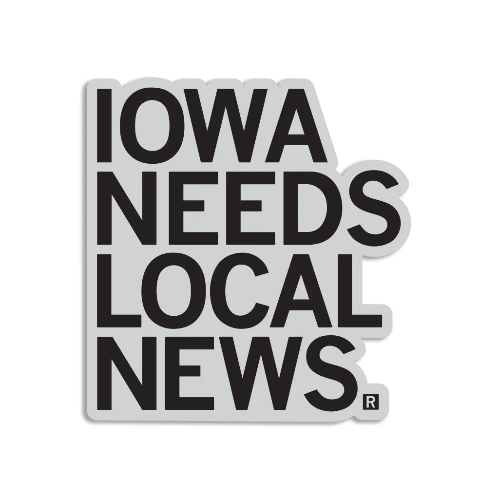 Iowa Needs Local News Die-Cut Sticker