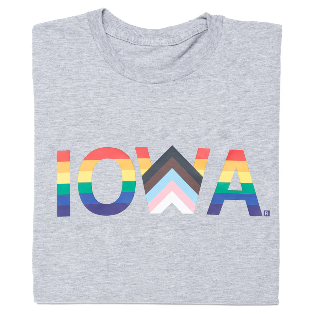 Iowa Text Progress Pride Flag