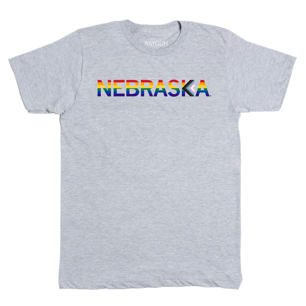 Nebraska Text Progress Pride Flag - Image 2