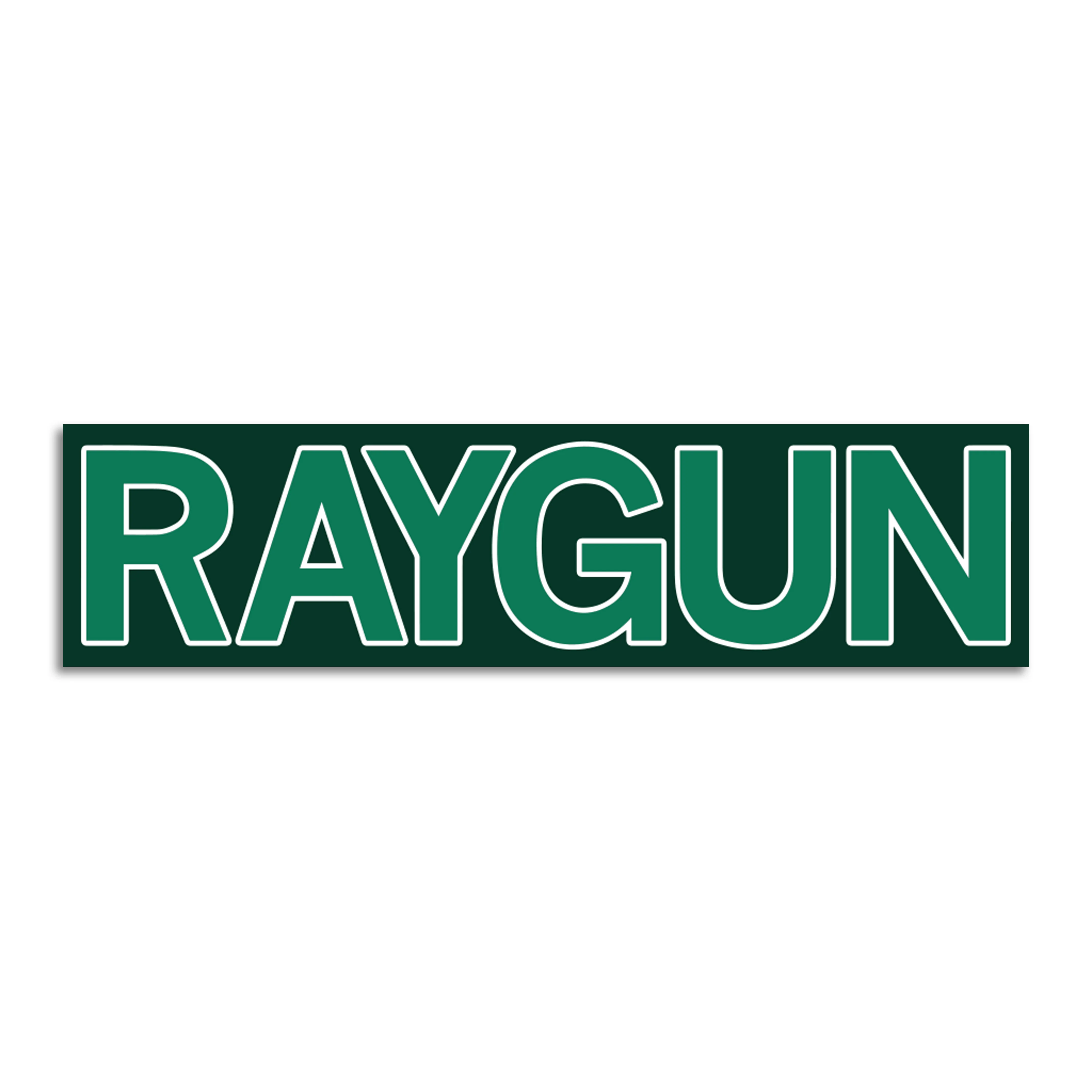 RAYGUN Block Text Logo Dark Green Die-Cut Sticker