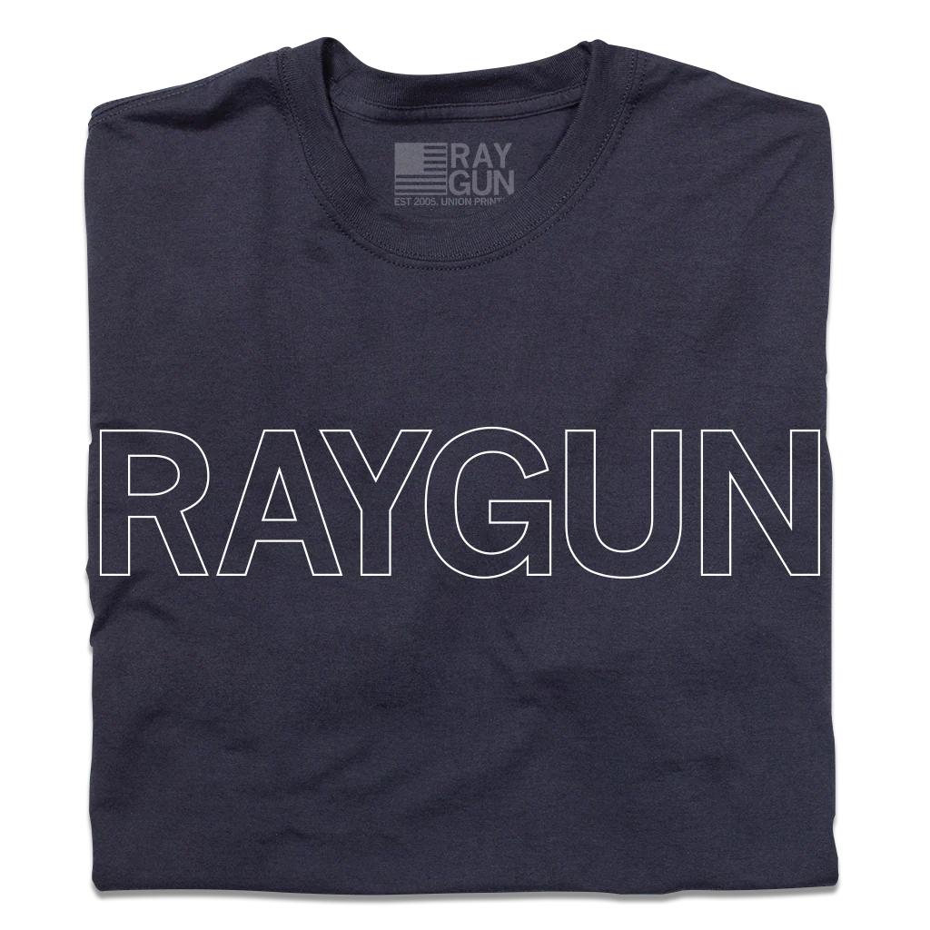 RAYGUN Text Logo Outline Navy Union Made