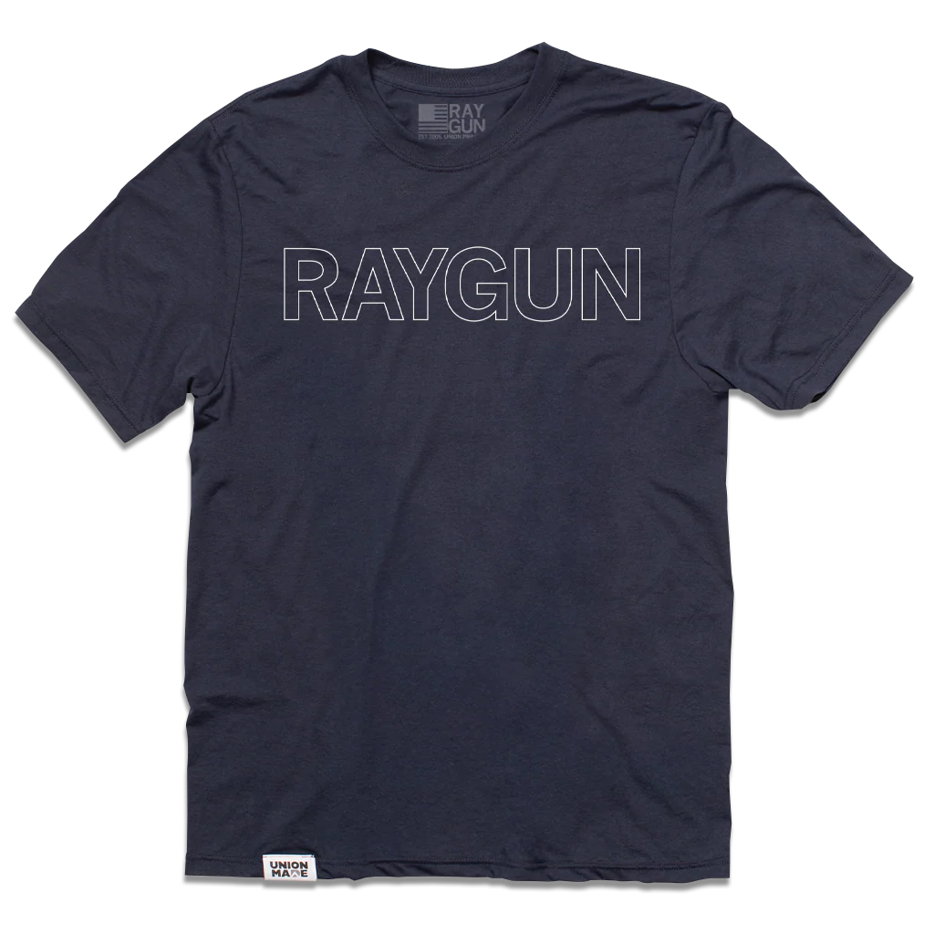 RAYGUN Text Logo Outline Navy Union Made - Image 2