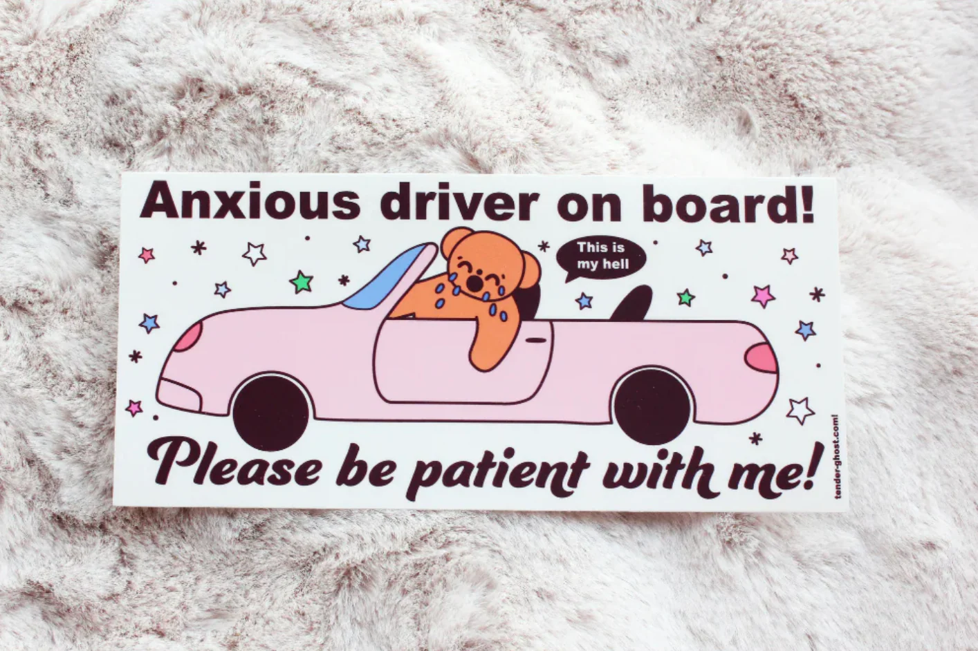 Tender Ghost: Anxious Driver Bumper Sticker - Image 2