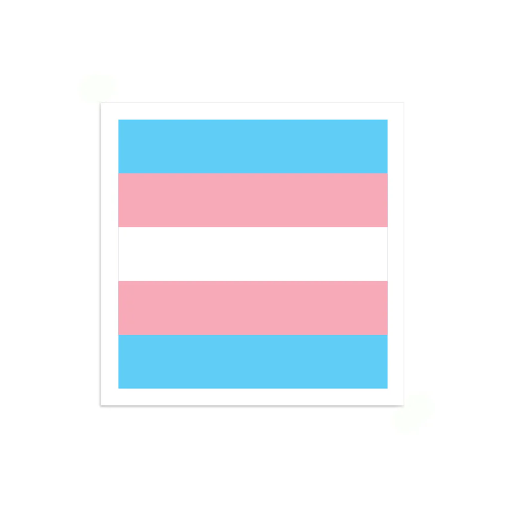 Trans Pride Flag Mini Square Sticker
