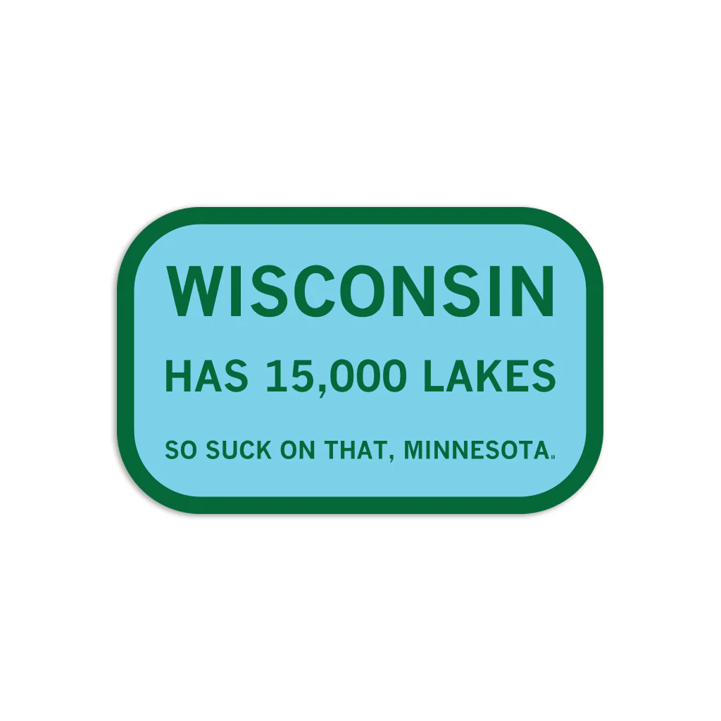 Wisconsin: Land of 15,000 Lakes Die-Cut Sticker