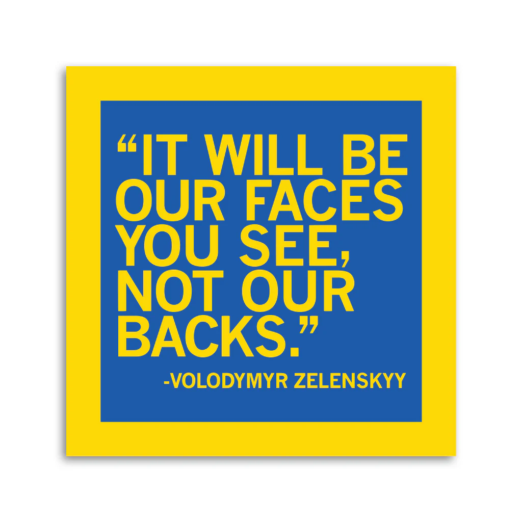Zelenskyy: Not Our Backs Quote Sticker